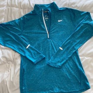 Nike Dri-Fit 3/4 zip speckled blue pullover.